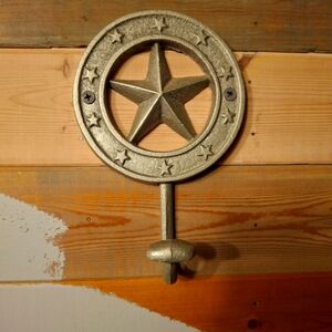 Coat hook, rustic star motif